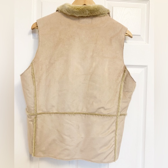 Barrage Authentic Faux Fur Shearling Vest Tan Beige Size Large - Picture 2 of 15